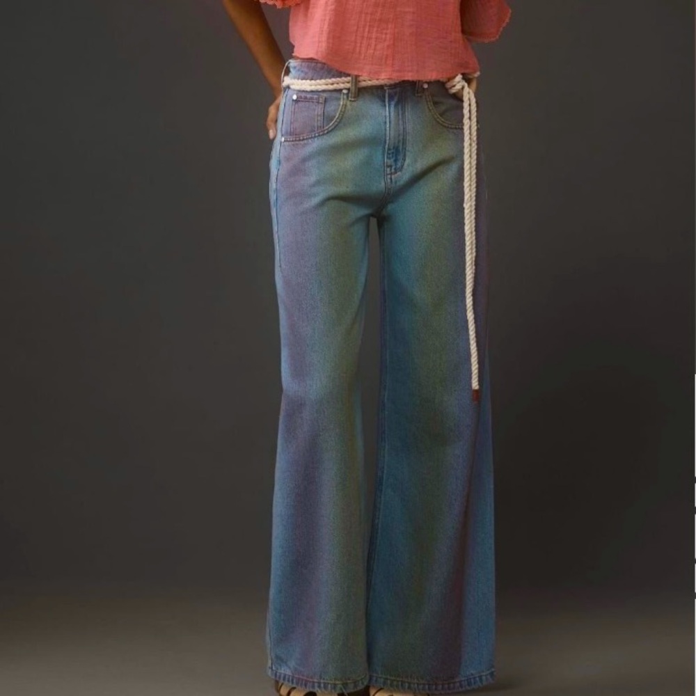 Pilcro The Skater Mid Rise Wide Leg Jeans